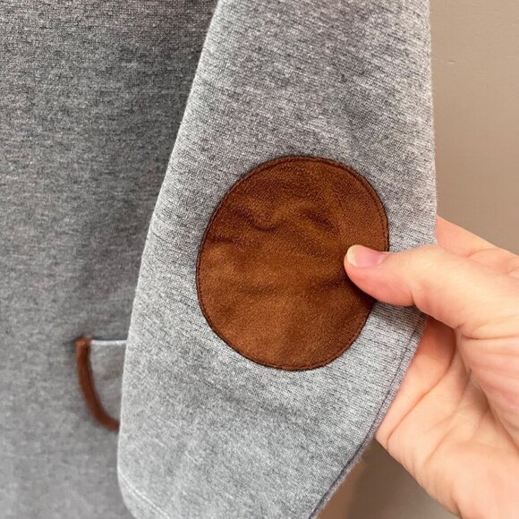 Hope &‎ Henry Girls Gray Dress With Bow & Elbow Patches - Size 7 - Picture 3 of 5